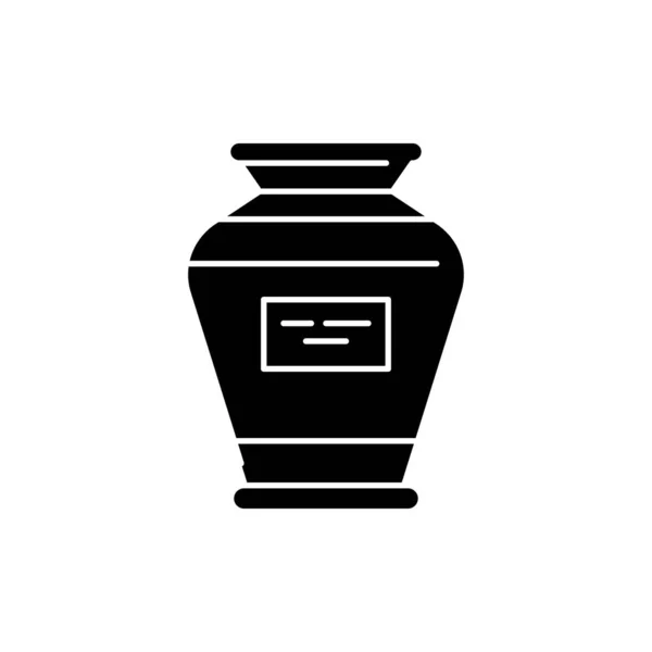 Urna för aska linje färg ikon. Religionen. Logga in på webbsida — Stock vektor