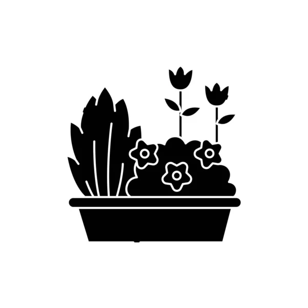 Flower Bed Olor Line Icon Garden Service Pictogram Web Page — Stock Vector