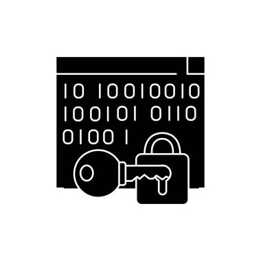 Şifreleme işareti renk çizgisi simgesi. Web sayfası için piktogram, mobil uygulama, tanıtım. UI UX GUI tasarım elemanı. Düzenlenebilir vuruş.
