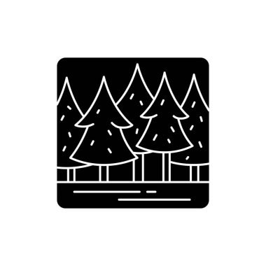 Kozalaklı orman renk çizgisi simgesi. İzole vektör elementi. Web sayfası, mobil uygulama, tanıtım için resim çizelgesi