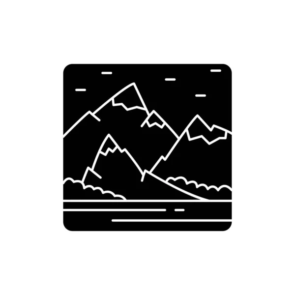 Rotsen Landschap Kleur Lijn Pictogram Geïsoleerd Vectorelement Overzicht Pictogram Voor — Stockvector