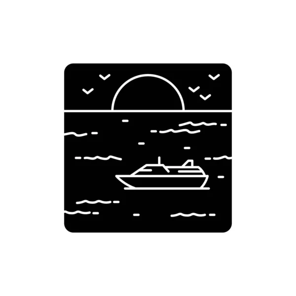 Значок Цвета Линии Водного Пейзажа Изолированный Векторный Элемент Набросок Пиктограммы — стоковый вектор