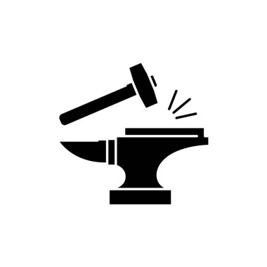 Demirci sanatı renk çizgisi ikonu. Web sayfası için piktogram, mobil uygulama, tanıtım. UI UX GUI tasarım elemanı. Düzenlenebilir vuruş.