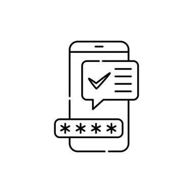 Telefon renk çizgisi simgesi tarafından doğrulandı. İzole vektör elementi. Web sayfası, mobil uygulama, tanıtım için resim çizelgesi