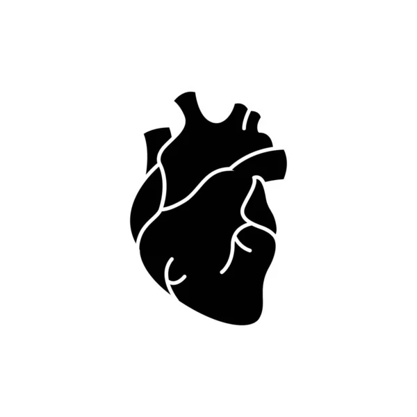 Coeur Organe Humain Icône Ligne Couleur Pictogramme Pour Page Web — Image vectorielle