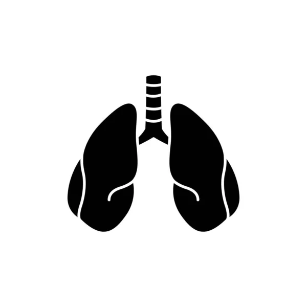 Icona Linea Colore Dei Polmoni Dell Organo Umano Pittogramma Pagina — Vettoriale Stock