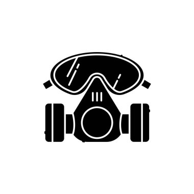 Koruyucu maske renk çizgisi simgesi. Engelli. İzole vektör elementi. Web sayfası, mobil uygulama, tanıtım için resim çizelgesi