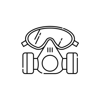 Koruyucu maske renk çizgisi simgesi. Engelli. İzole vektör elementi. Web sayfası, mobil uygulama, tanıtım için resim çizelgesi