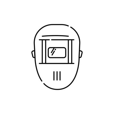 Koruyucu iş maskesi renk çizgisi simgesi. Engelli. İzole vektör elementi. Web sayfası, mobil uygulama, tanıtım için resim çizelgesi