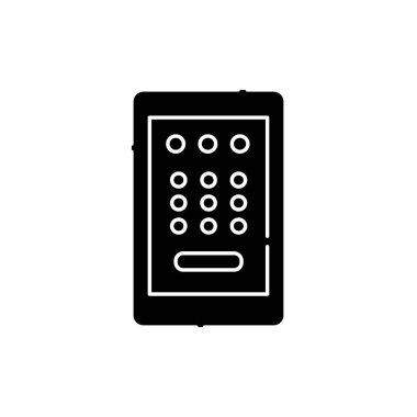 Şifre kapısı renk çizgisi simgesi. İzole vektör elementi. Web sayfası, mobil uygulama, tanıtım için resim çizelgesi