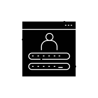 Parola sitesi renk çizgisi simgesi. İzole vektör elementi. Web sayfası, mobil uygulama, tanıtım için resim çizelgesi