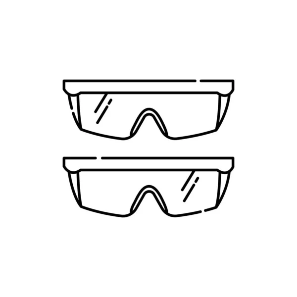 Gafas Protección Icono Línea Color Incapacidad Elemento Vectorial Aislado Esquema — Vector de stock