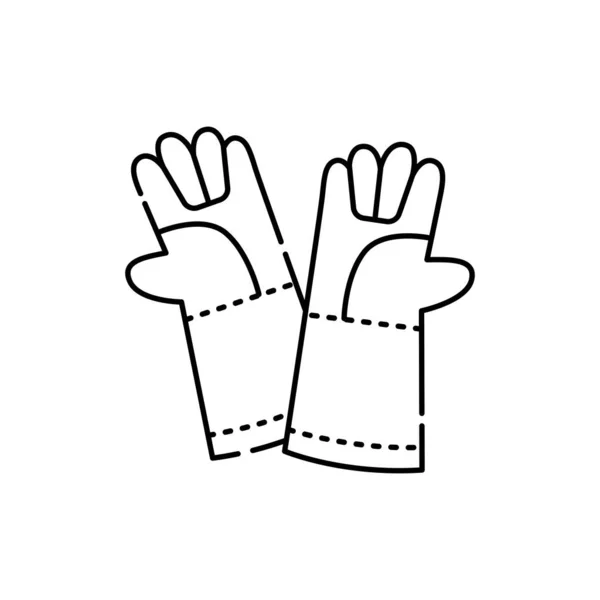 Beschermende Handschoenen Kleur Lijn Pictogram Gehandicapten Geïsoleerd Vectorelement Overzicht Pictogram — Stockvector