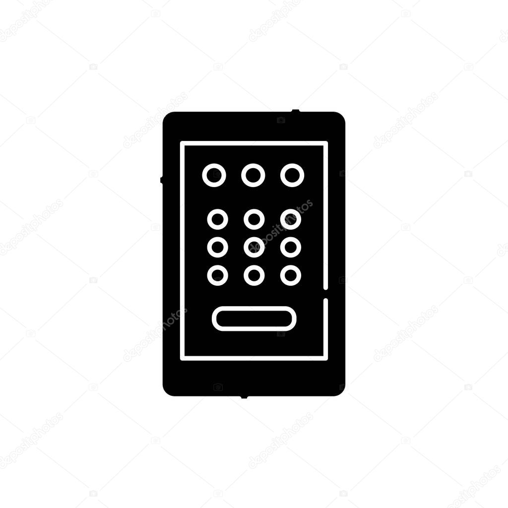 Password door lock color line icon. Isolated vector element. Outline pictogram for web page, mobile app, promo