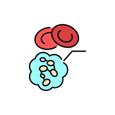 Megaloblastik anemi renk çizgisi simgesi. İnsan hastalıkları. Web sayfası, mobil uygulama, tanıtım için resim grafiği.