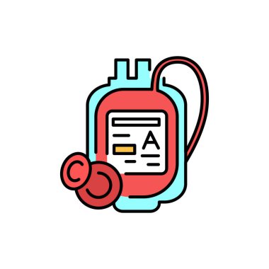 Kan damlası renk çizgisi simgesi. İnsan hastalıkları. Web sayfası, mobil uygulama, tanıtım için resim grafiği.