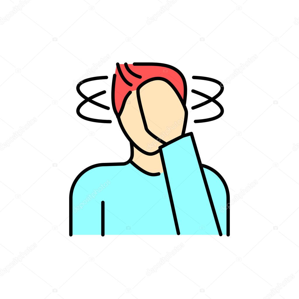 Vertigo color line icon. Human diseases. Pictogram for web page, mobile app, promo.