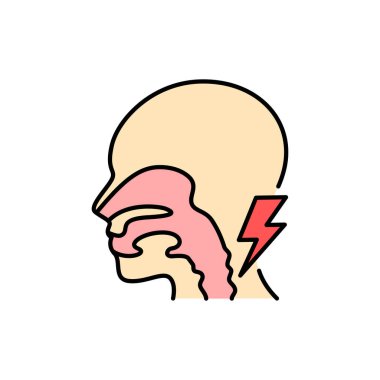 Dysphagia color line icon. Human diseases. Pictogram for web page, mobile app, promo. clipart