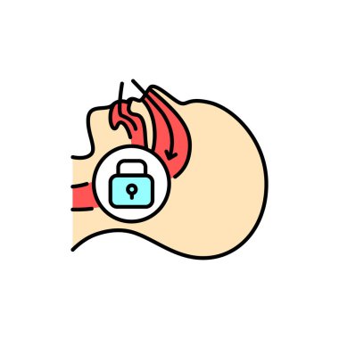 Uyku Apnea renk çizgisi simgesi. İnsan hastalıkları. Web sayfası, mobil uygulama, tanıtım için resim grafiği.