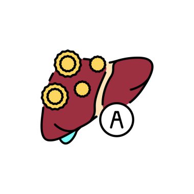 Hepatit bir renk çizgisi ikonu. İnsan hastalıkları.