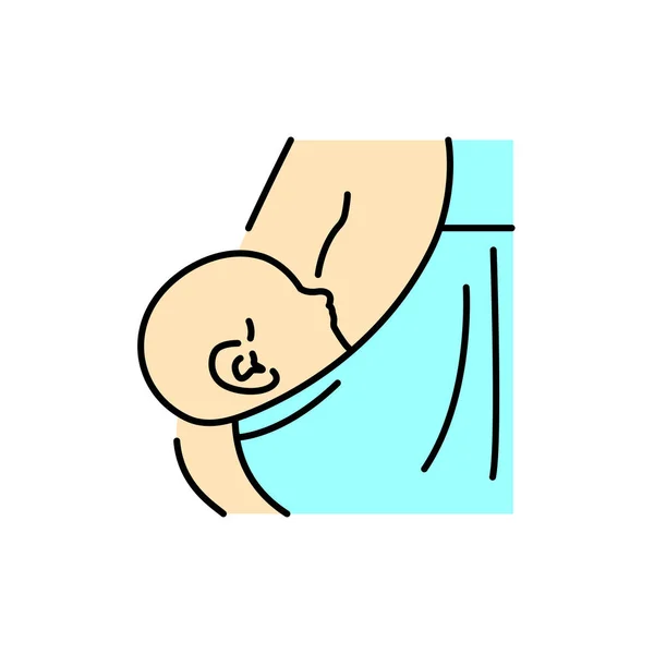 母乳喂彩线图标 人类疾病 移动应用程序 弹药的象形文字 — 图库矢量图片