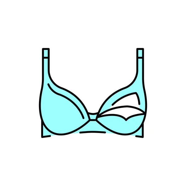 Breastfeeding bra color line icon. Human diseases. — Stock Vector