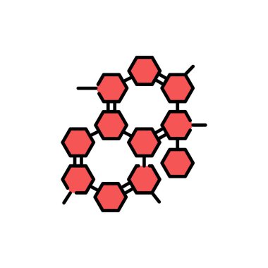 Hormon formülü renk çizgisi simgesi. Web sayfası, mobil uygulama, tanıtım için resim grafiği.