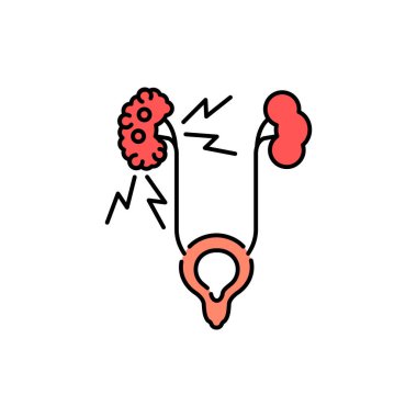 Pyelonefrit renk çizgisi simgesi. Web sayfası, mobil uygulama, tanıtım için resim grafiği.