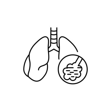 Zatürree renk çizgisi ikonu. İnsan hastalıkları. Web sayfası, mobil uygulama, tanıtım için resim grafiği.