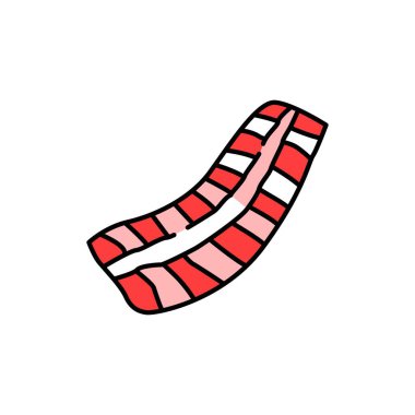 Sığır kaburgaları renk çizgisi simgesi. Et doğrama.