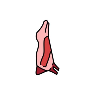 Et leşi renk çizgisi simgesi. Et doğrama.