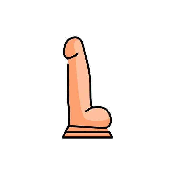 Dildo Color Line Icon Sex Toy Pictogram Web Page Mobile — стоковый вектор