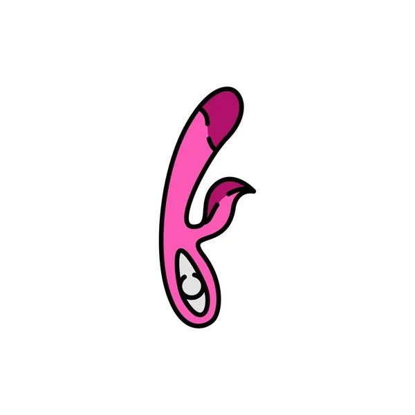 Vibratör Klitoris Renk Çizgisi Simgesi Seks Oyuncağı Web Sayfası Mobil — Stok Vektör