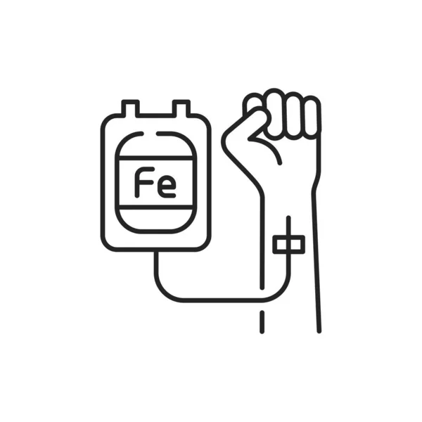 Eisentransfusion Farbe Linie Symbol Menschliche Krankheiten Piktogramm Für Webseite Mobile — Stockvektor
