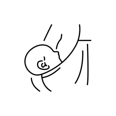 Emzirme renk çizgisi simgesi. İnsan hastalıkları. Web sayfası, mobil uygulama, tanıtım için resim grafiği.