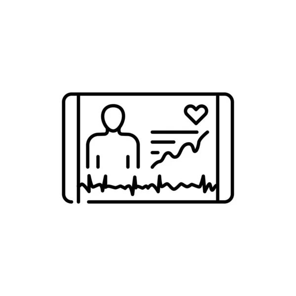 Ícone Linha Cor Saúde Digital Saúde Linha Pictograma Para Página —  Vetores de Stock