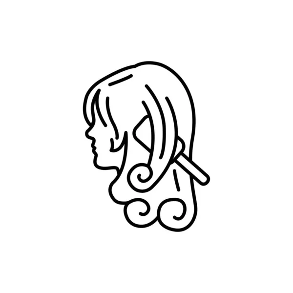 女性の髪のスタイリングカラーラインアイコン 美容業界 美容師サービス ウェブページ モバイルアプリ プロモーションのためのピクトグラム — ストックベクタ