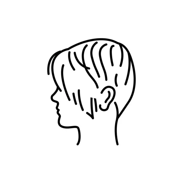 Жінка Коротке Волосся Значок Кольору Лінії Індустрія Краси Перукарня Піктограма — стоковий вектор