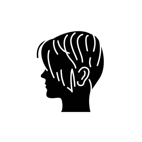 Женщина Икона Короткой Линии Волос Косметика Парикмахерская Пиктограмма Веб Страницы — стоковый вектор