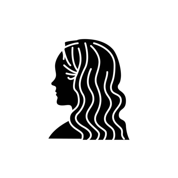 Женщина Голливудской Волны Икона Цвета Линии Косметика Парикмахерская Пиктограмма Веб — стоковый вектор
