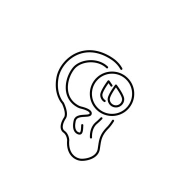 Kulak kanayan renk çizgisi simgesi. İnsan hastalıkları. Web sayfası, mobil uygulama, tanıtım için resim grafiği.