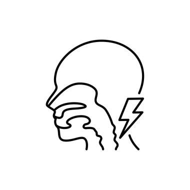 Disfaji renk çizgisi simgesi. İnsan hastalıkları. Web sayfası, mobil uygulama, tanıtım için resim grafiği.