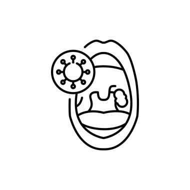 Bademcik Adenoid Problemleri renk çizgisi simgesi. İnsan hastalıkları. Web sayfası, mobil uygulama, tanıtım için resim grafiği.