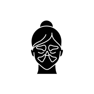 Sinüs problemleri renk çizgisi simgesi. İnsan hastalıkları. Web sayfası, mobil uygulama, tanıtım için resim grafiği.