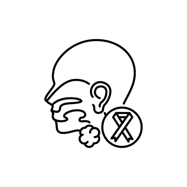 Cancer Throat Color Line Icon Human Diseases Pictogram Web Page — Stock Vector