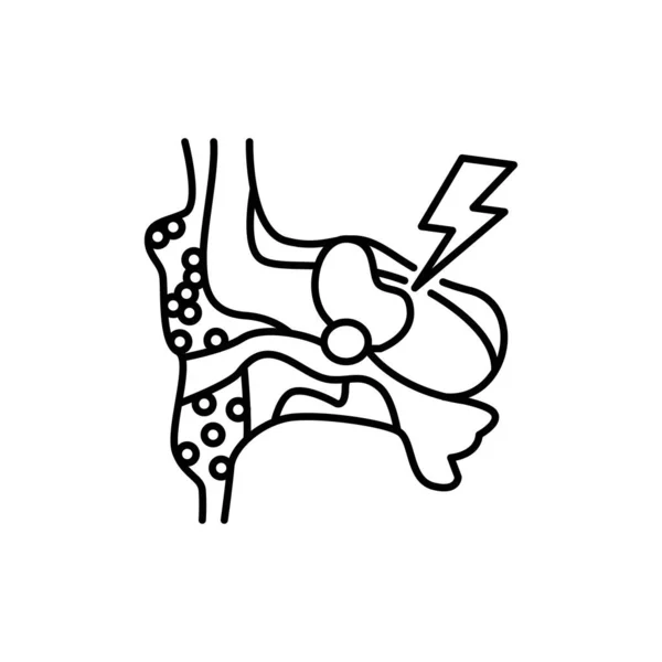 胆脂瘤彩色线条图标 人类疾病 移动应用程序 弹药的象形文字 — 图库矢量图片
