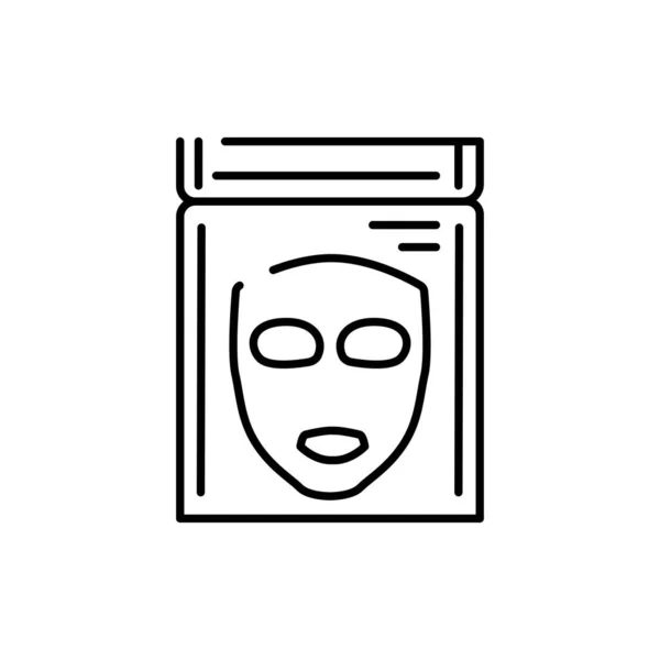 Alginate Gezicht Masker Kleur Lijn Pictogram Cosmetisch Product Pictogram Voor — Stockvector