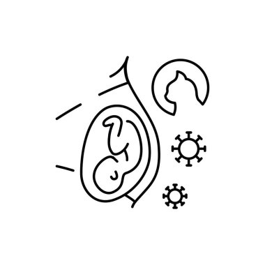 Toksoplazmoz renk çizgisi simgesi. İnsan hastalıkları. Web sayfası, mobil uygulama, tanıtım için resim grafiği.