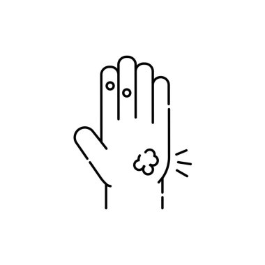 Siğilli renk çizgisi simgesi. İnsan hastalıkları. Web sayfası, mobil uygulama, tanıtım için resim grafiği.