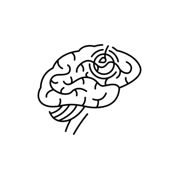 Schlaganfall Gehirn Farbe Linie Symbol Menschliche Krankheiten Piktogramm Für Webseite — Stockvektor